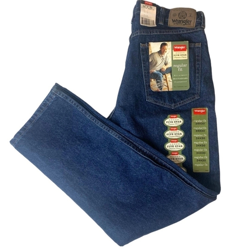 Wrangler Men's Regular Fit Jeans 5 Star Size 34 X 30 96501MR Sturdy Western